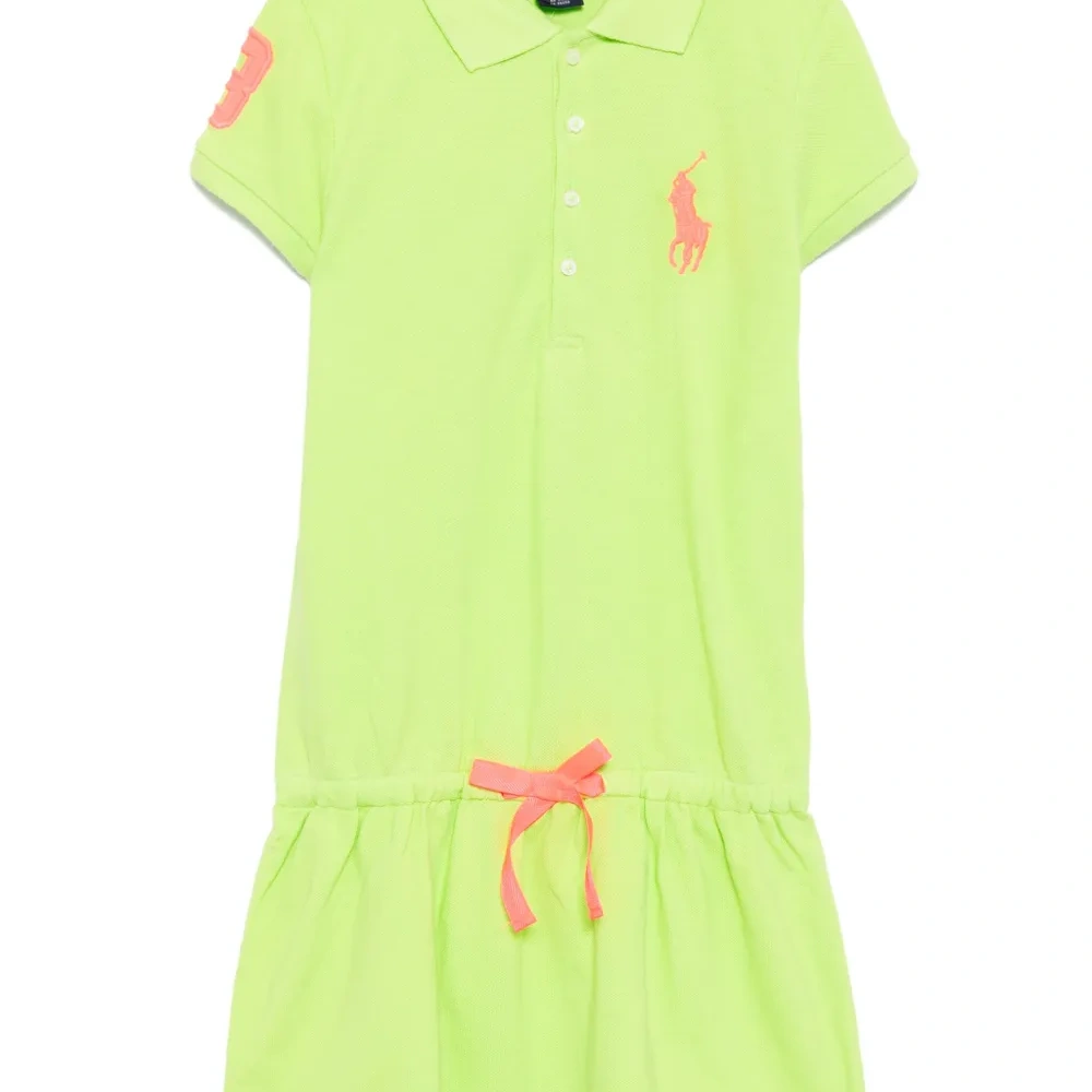 Платье с воротником поло и вышитым логотипом