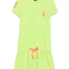 Платье с воротником поло и вышитым логотипом
