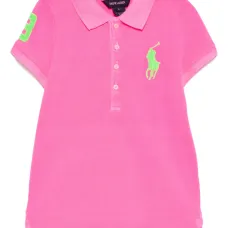 Платье с воротником поло и вышитым логотипом