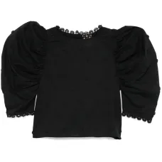 Блузка с цветочной аппликацией