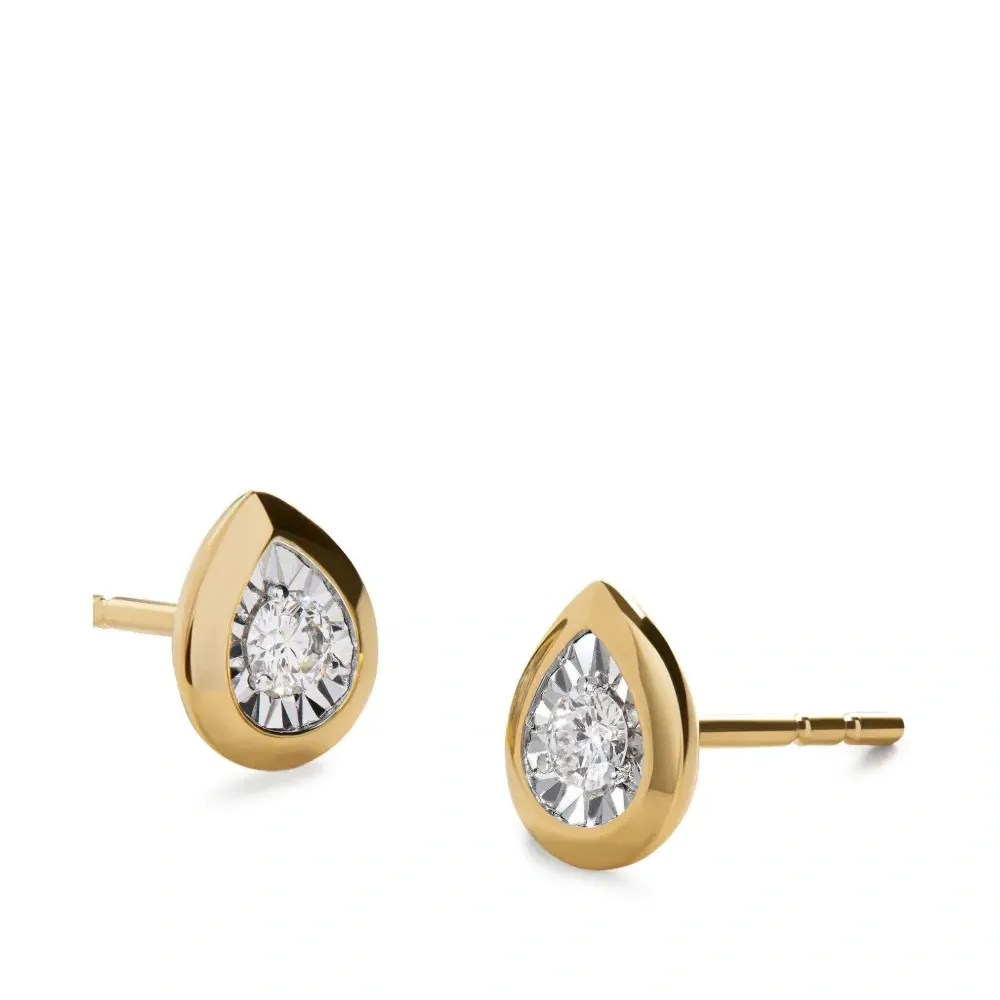 Серьги-гвоздики Pear Diamond