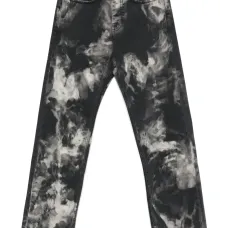 Джинсы с акварельным принтом