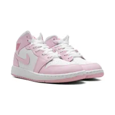 Кроссовки Jordan 1 Mid Pink Foam/Fire Red