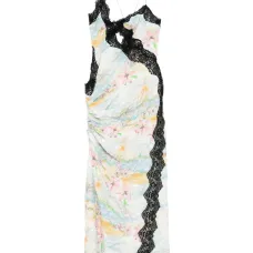 Платье миди с цветочным принтом