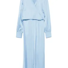 Атласный комплект из топа и брюк