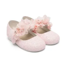 Балетки с цветочной аппликацией