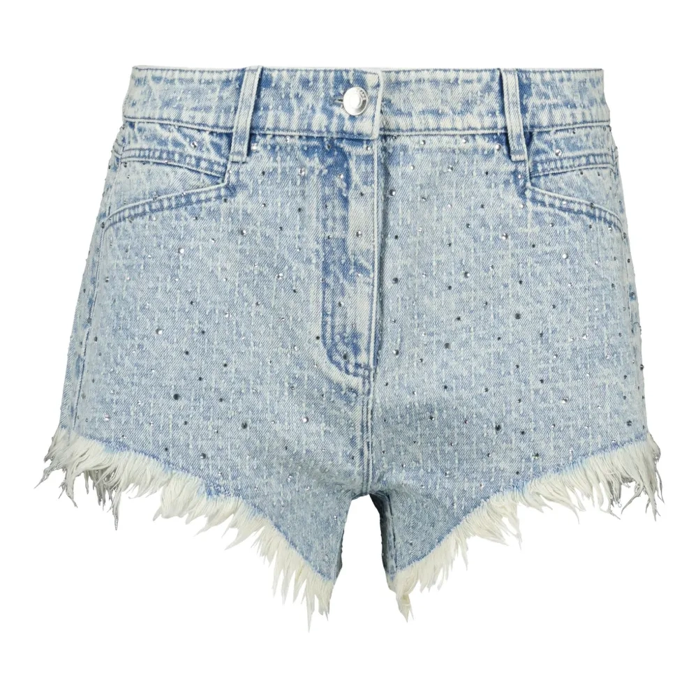 Джинсовые шорты с эффектом потертости