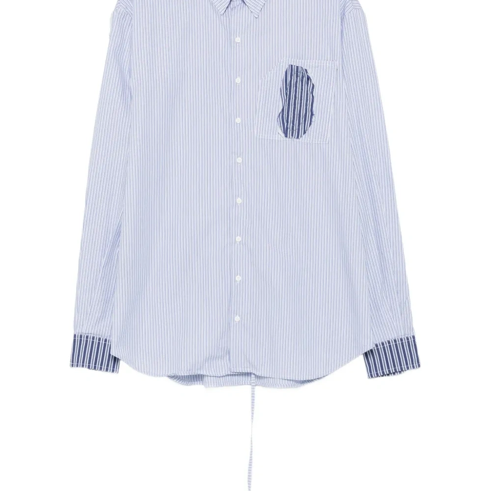 Полосатая рубашка с накладным карманом