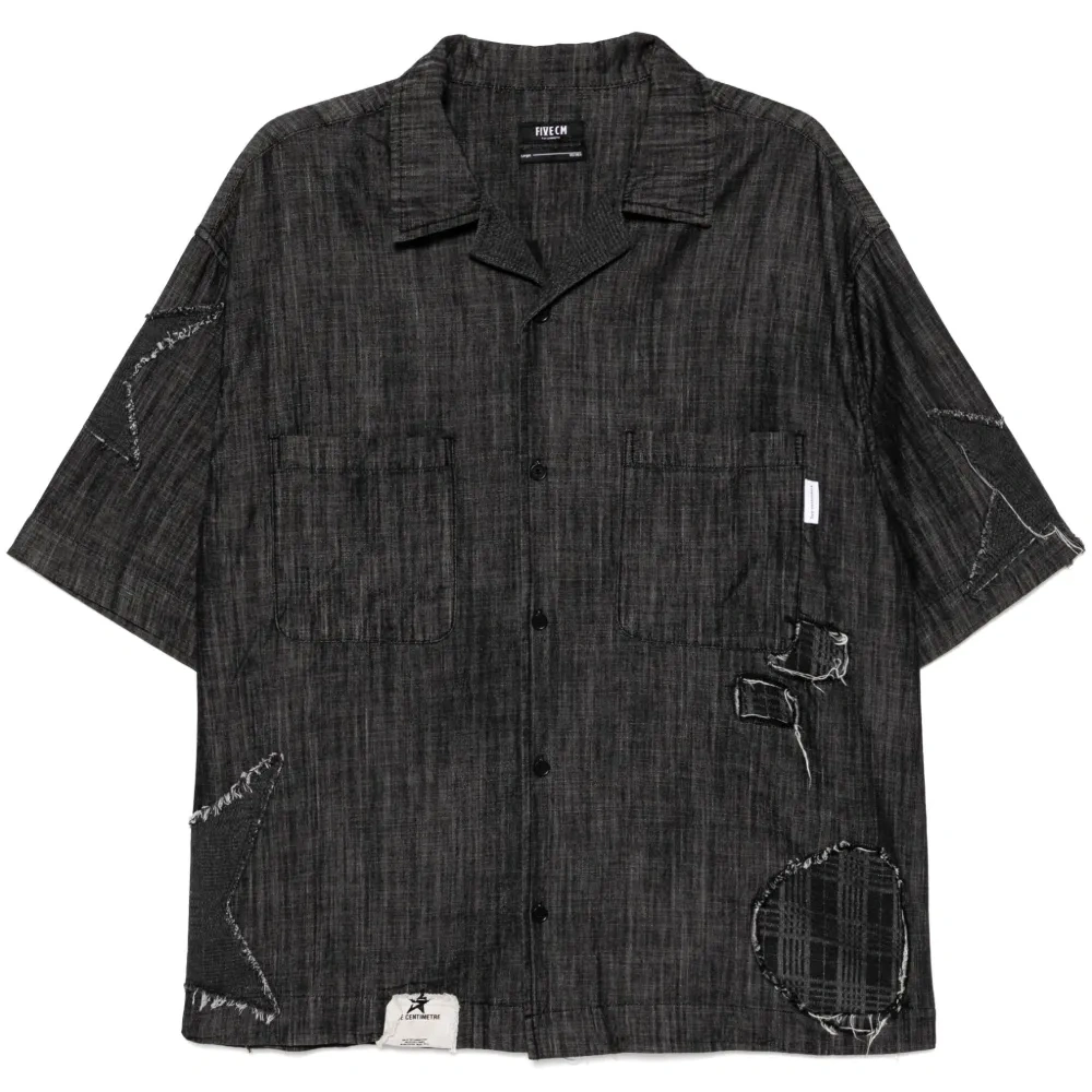 Джинсовая рубашка с короткими рукавами