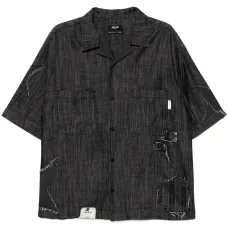 Джинсовая рубашка с короткими рукавами