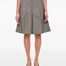 плиссированные шорты с завышенной талией