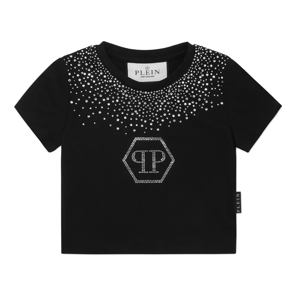 Укороченная футболка Hexagon Strass