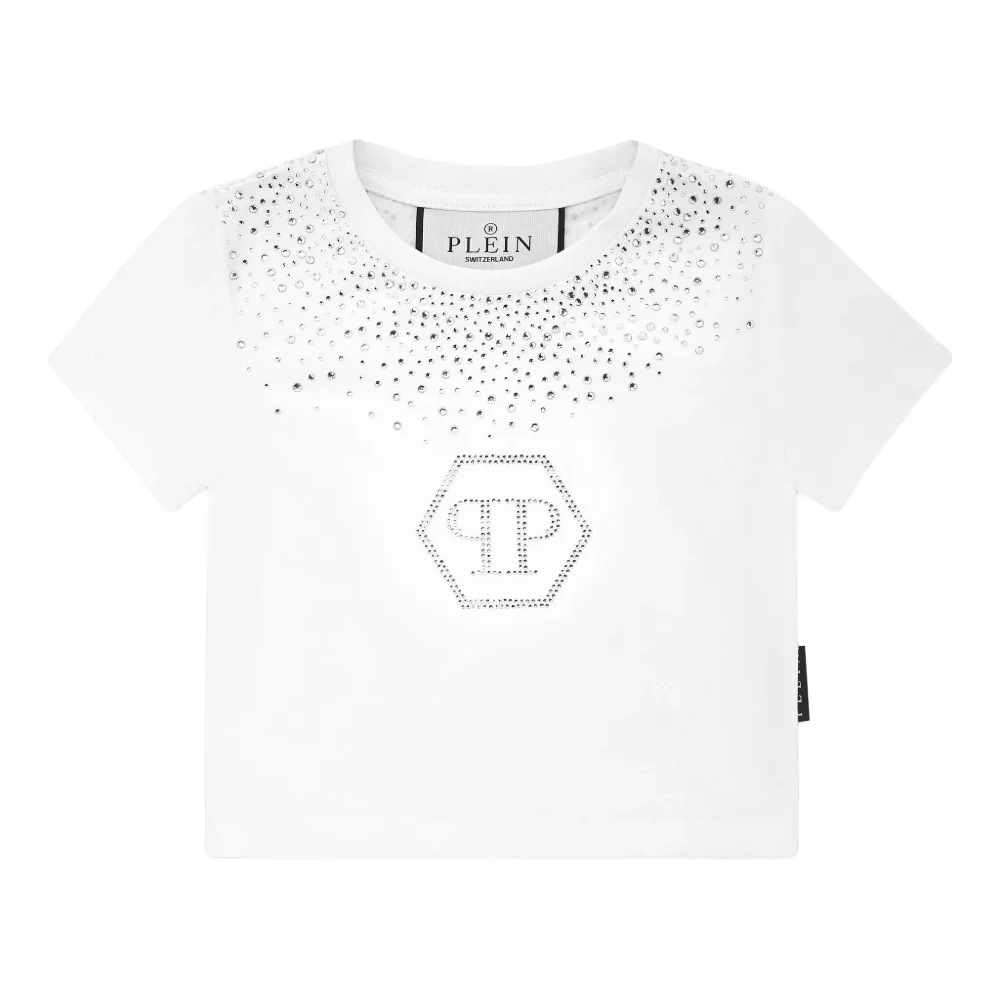 Укороченная футболка Hexagon Strass