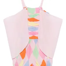 Ромпер с принтом и вставками