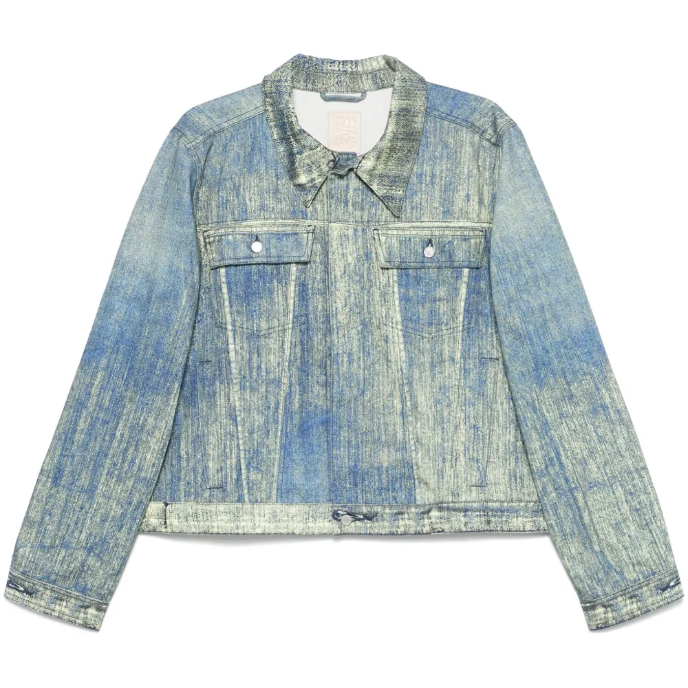 Джинсовая куртка с принтом