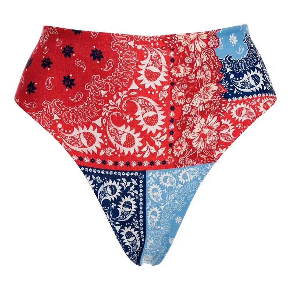 Бикини с завышенной талией и принтом пейсли