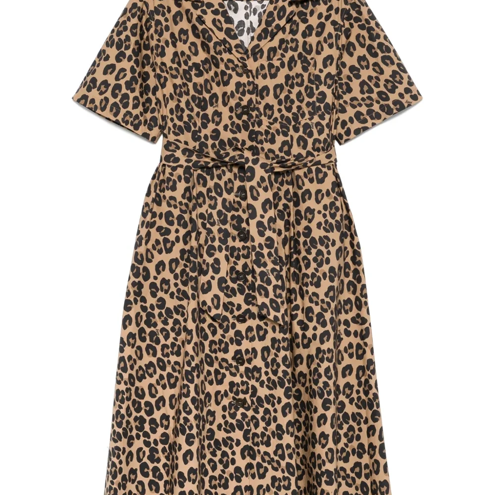 Платье миди с леопардовым принтом