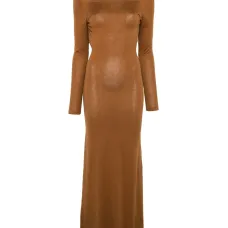 Платье макси с длинными рукавами и открытой спиной Платье макси с длинными рукавами и открытой спиной