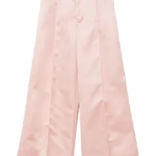 Атласные брюки широкого кроя