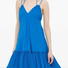 Платье мини со складками и оборками