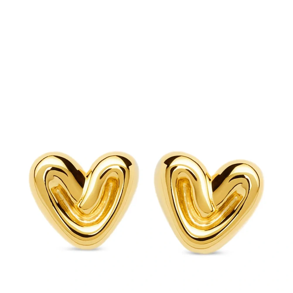 Серьги-гвоздики в форме сердца