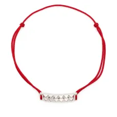 Buff-top pyramid-guilloché bracelet