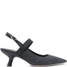 Твиловые туфли с ремешком на пятке