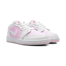 кроссовки Jordan 1 Low Pink Foam/Fire Red/White