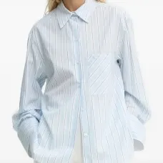 Полосатая рубашка с длинными рукавами Полосатая рубашка с длинными рукавами