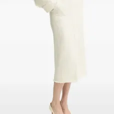 Твидовая юбка миди с бахромой Твидовая юбка миди с бахромой