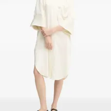 Платье-рубашка миди с накладным карманом