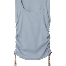 Топ с отделкой в клетку