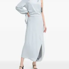 Платье на одно плечо с завязками