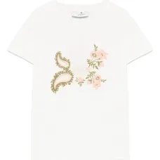 Футболка с цветочной вышивкой
