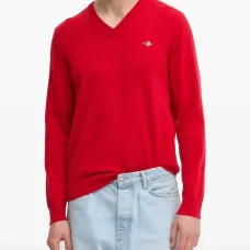 Свитер с V-образным вырезом и вышитым логотипом