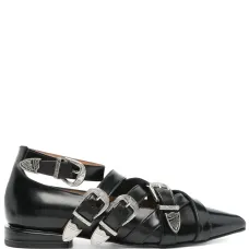 Балетки с декоративной пряжкой