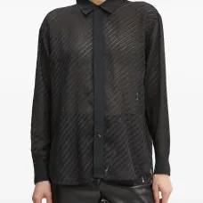 Рубашка в полоску с воротником