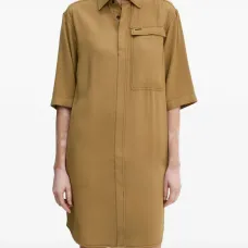 Мини-платье с карманами и воротником Мини-платье с карманами и воротником