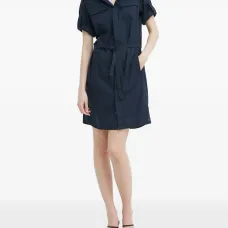 Платье-рубашка мини с поясом