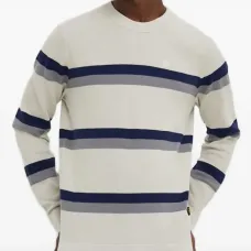 Полосатый свитер с круглым вырезом