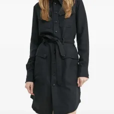 Мини-платье на пуговицах с поясом Мини-платье на пуговицах с поясом