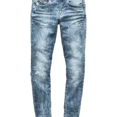 Джинсы скинни из вареного денима