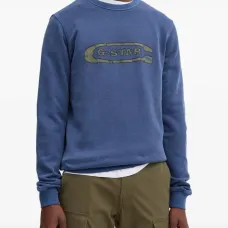 Свитшот с логотипом и круглым вырезом