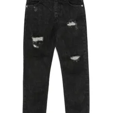 Прямые джинсы с эффектом потертости