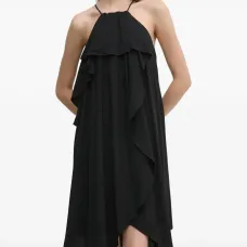 Платье мини с оборками