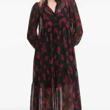 Платье миди с принтом