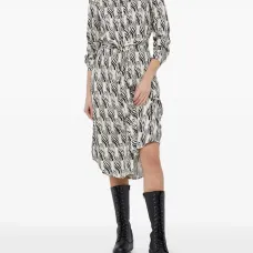 Платье-рубашка миди с поясом