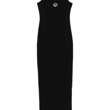 Платье макси с брошью