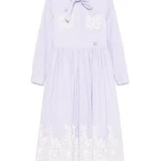 Полосатое платье с принтом