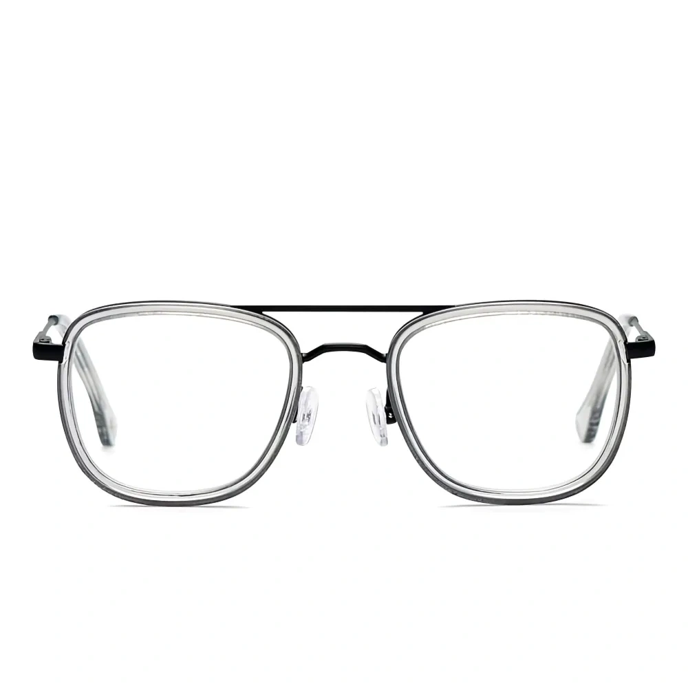 Очки в геометричной оправе с двойным мостом
